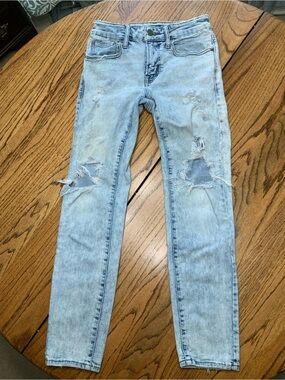 American Eagle Flex Distressed Ripped Jeans Men's Size 28x28 Light Wash Blue